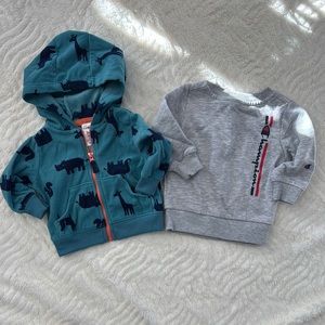 3-6 months Carters Hoodie Animal Print Gray Champion Sweatshirt Set